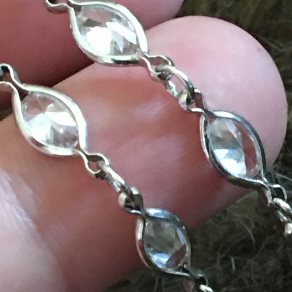 Oval pavilion cut cz 925 sterling silver bracelet - Picture 7 of 11